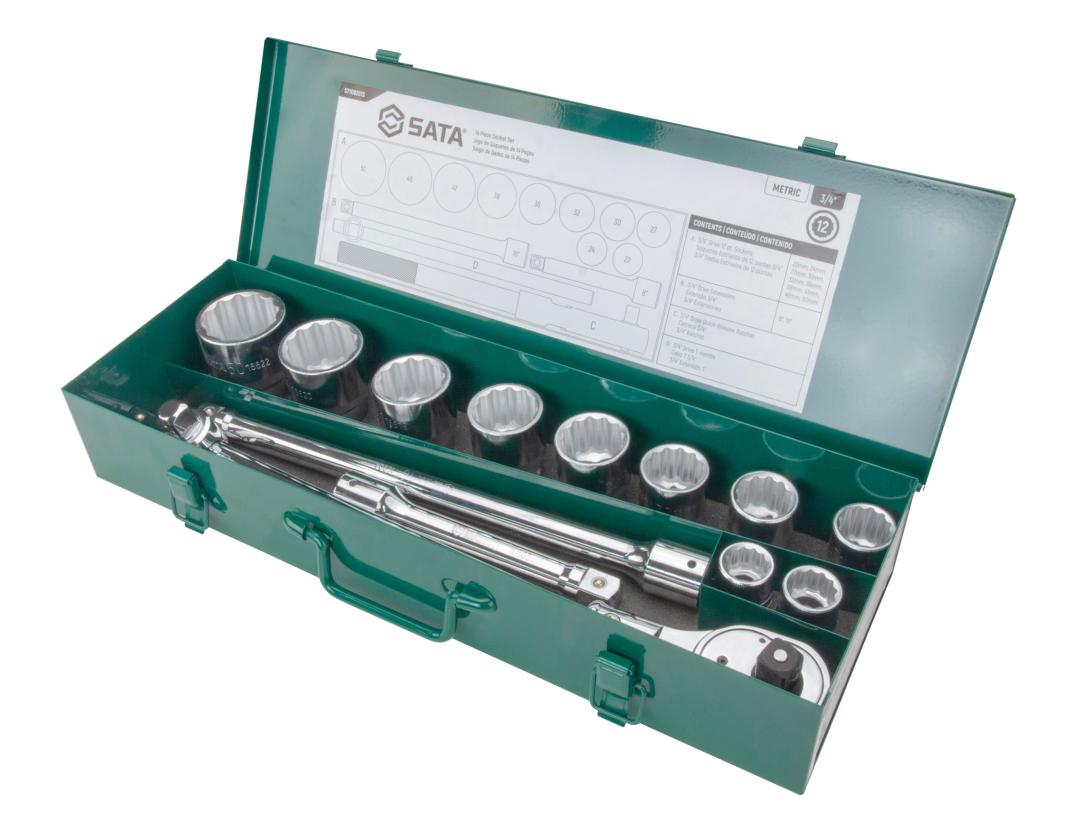 小物 STS Jogo de Soquete 3/4“ 14 peças SATA - ST109201S - SATA Brasil