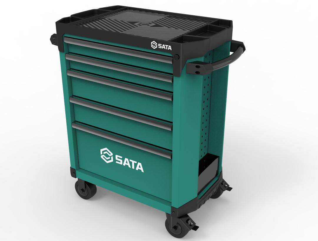 Carro para Ferramentas com 5 Gavetas Verde - SATA Brasil