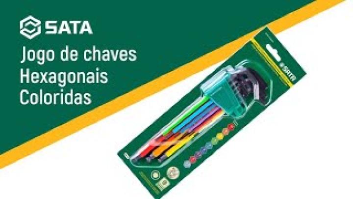 JOGO DE CHAVES HEXAGONAIS COLORIDAS - SATA