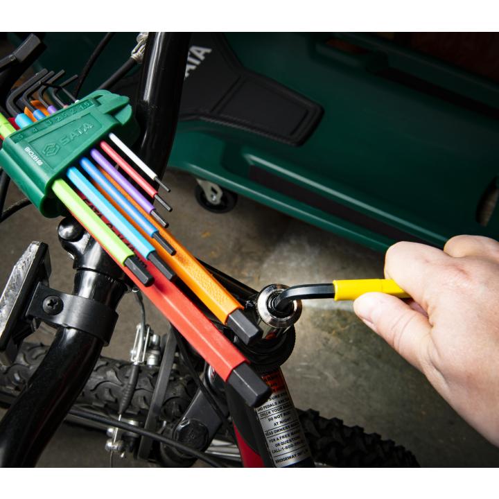 Jogo Chave Hexagonal Longa Color Hexagonal 9 Peças - SATA Brasil