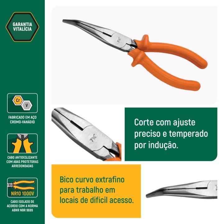 Alicate Meia-Cana Longo Curvo 7.1/2