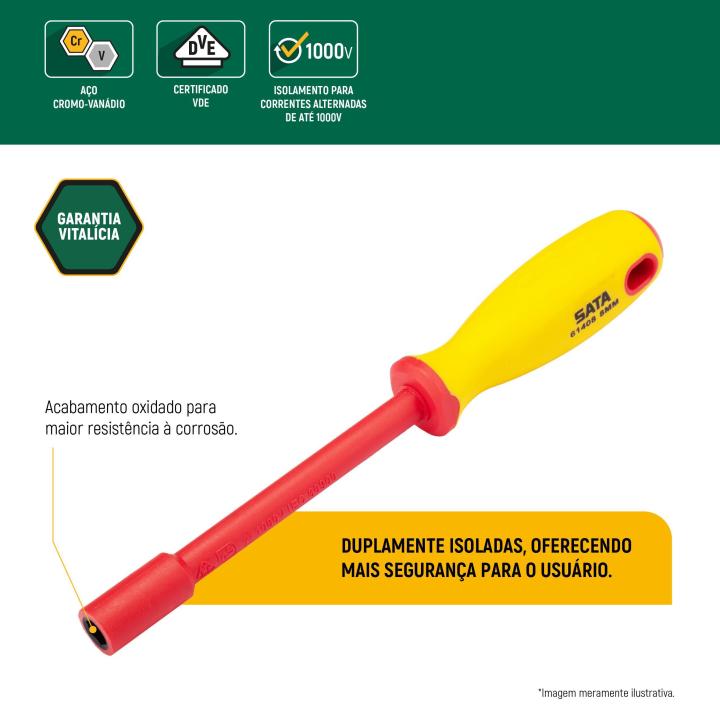 Chave Canhão VDE 8mm - SATA Brasil