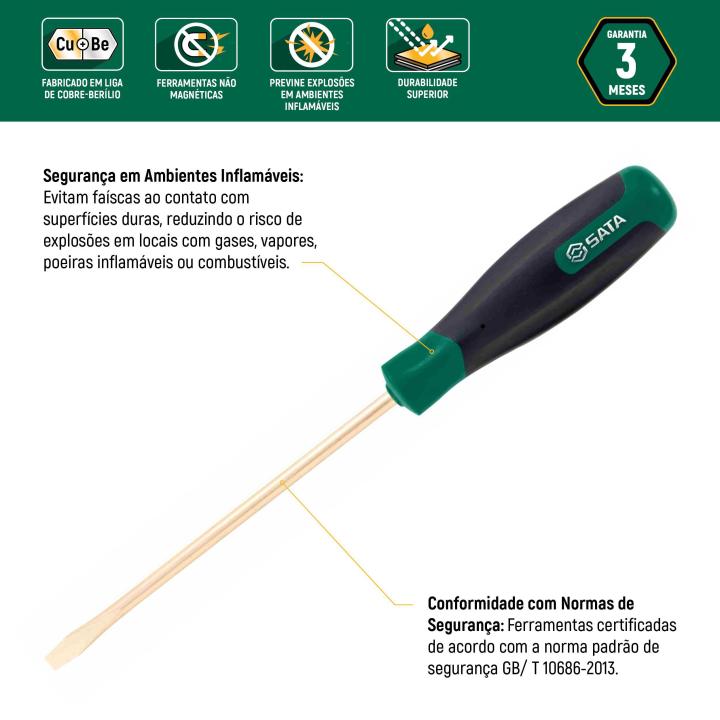 Chave de Fenda Antifaíscante 8 x 250mm - SATA Brasil