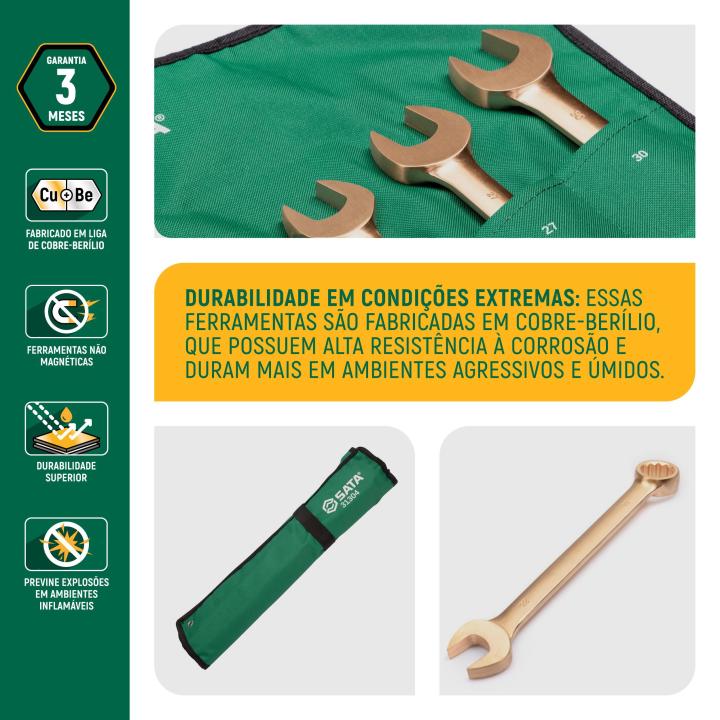 Jogo de Chaves Combinada Antifaíscante 9 Peças - SATA Brasil