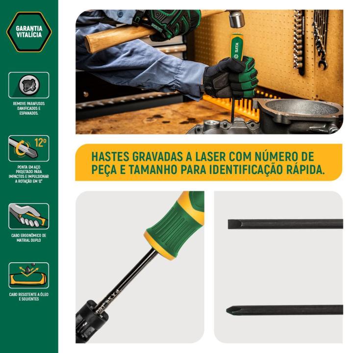 Jogo Extrator de Impacto Fenda e Phillips® Boltbiter - SATA Brasil