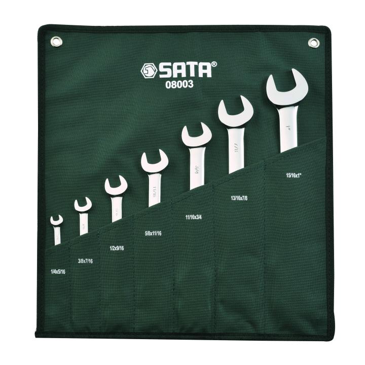 Image of 7 Pc. SAE Double Open End Wrench Set - SATA