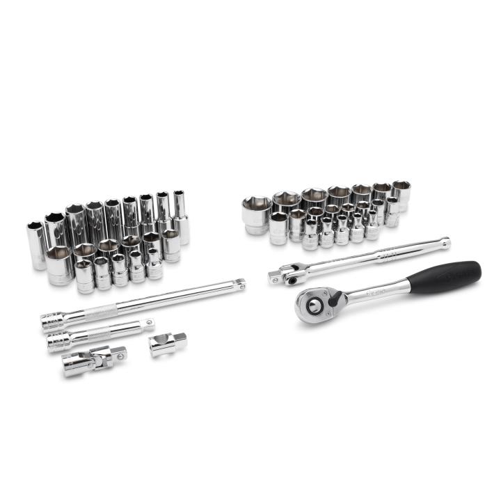Image of 46 Pc. 1/2" Drive 6 Point Metric/SAE Socket Set - SATA