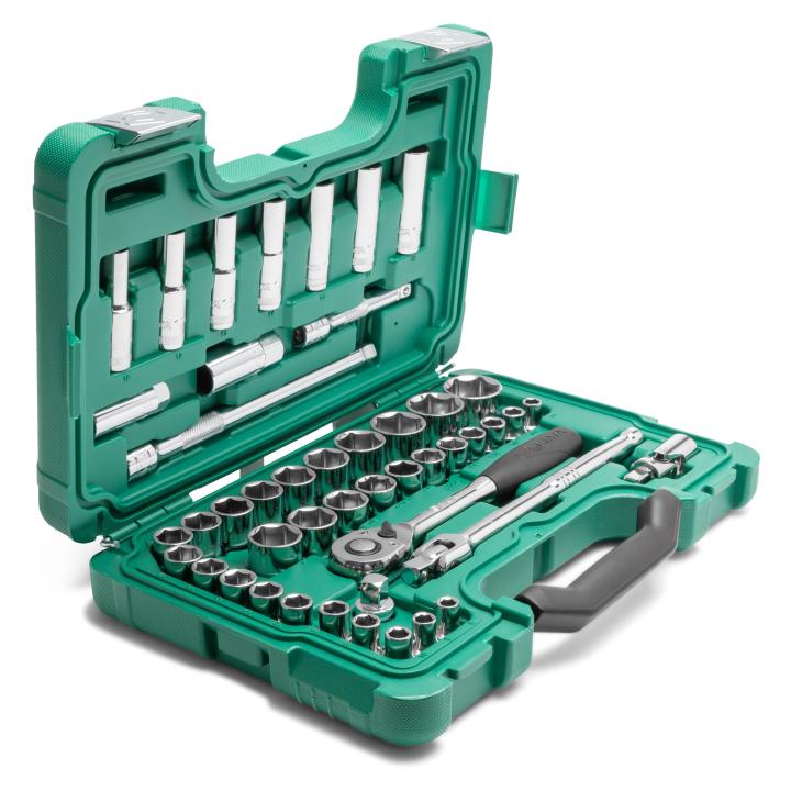 Image of 46 Pc. 1/2" Drive 6 Point Metric/SAE Socket Set - SATA