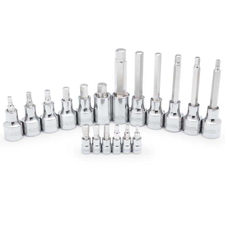 Image of 18 Pc. 1/4" and 1/2" Drive Metric Hex Bit Socket Set - SATA