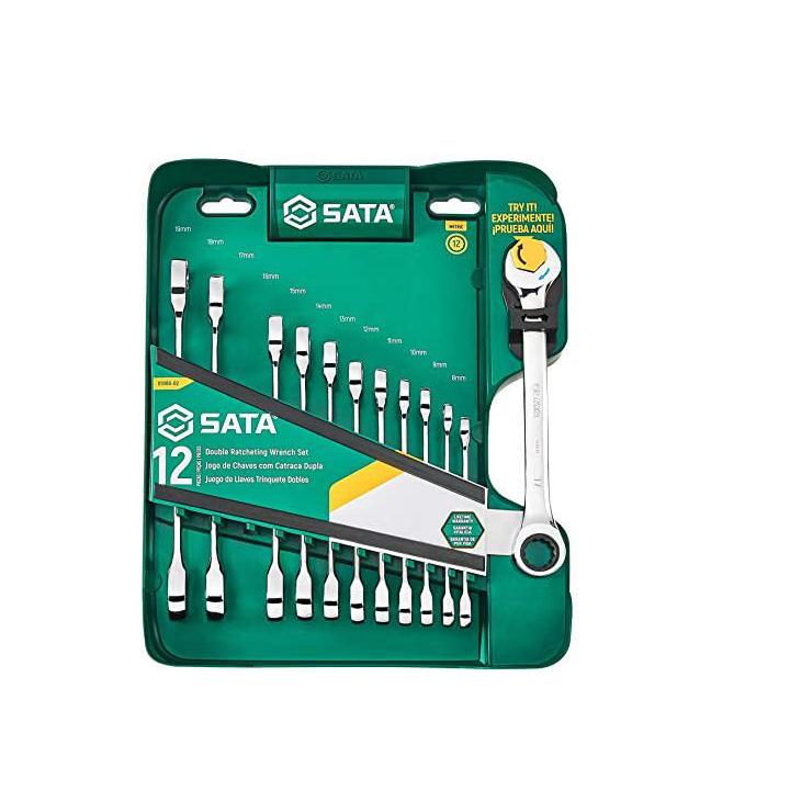 Image of 12 Pc. Metric Speedy Combination Ratcheting Wrench Set - SATA