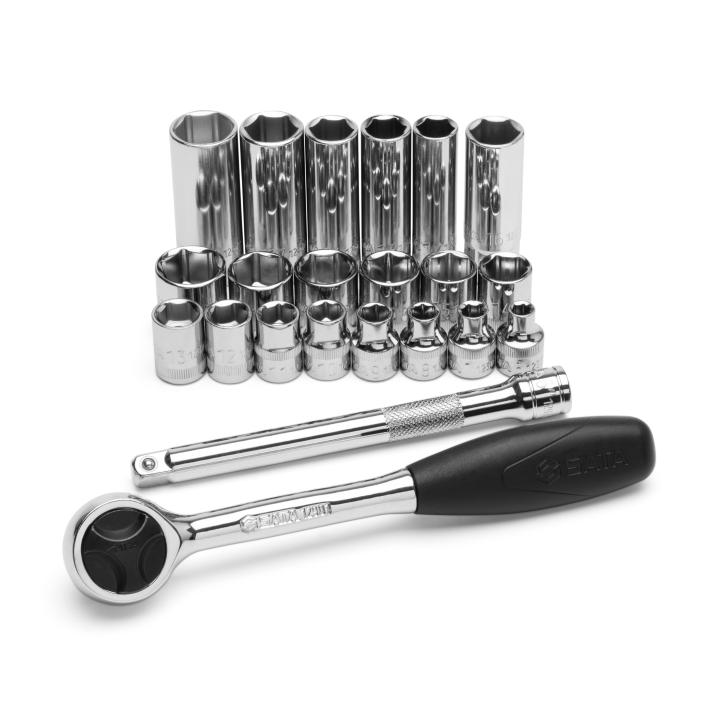 Jogo Soquetes Sextavado de 3/8