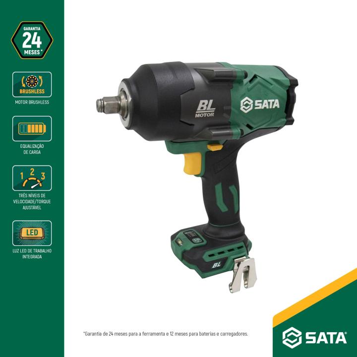 CHAVE DE IMPACTO BRUSHLESS S/ BATERIA 1100Nm SATA - ST151076E