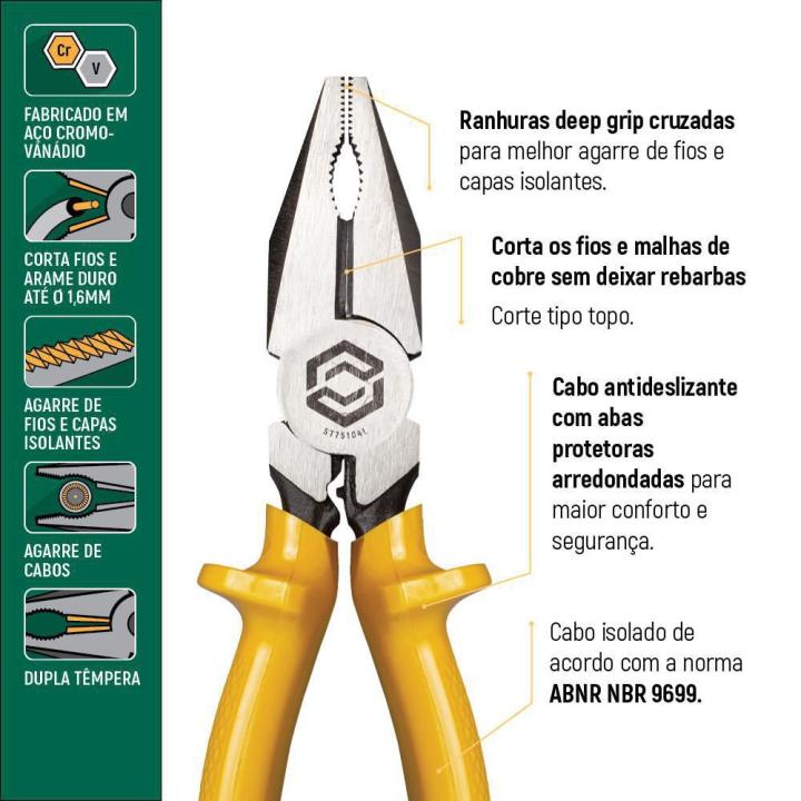 Alicate Eletricista Profissional Isolado 8