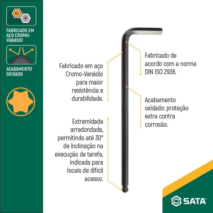 Chave Hexagonal Longa 8mm - SATA Brasil