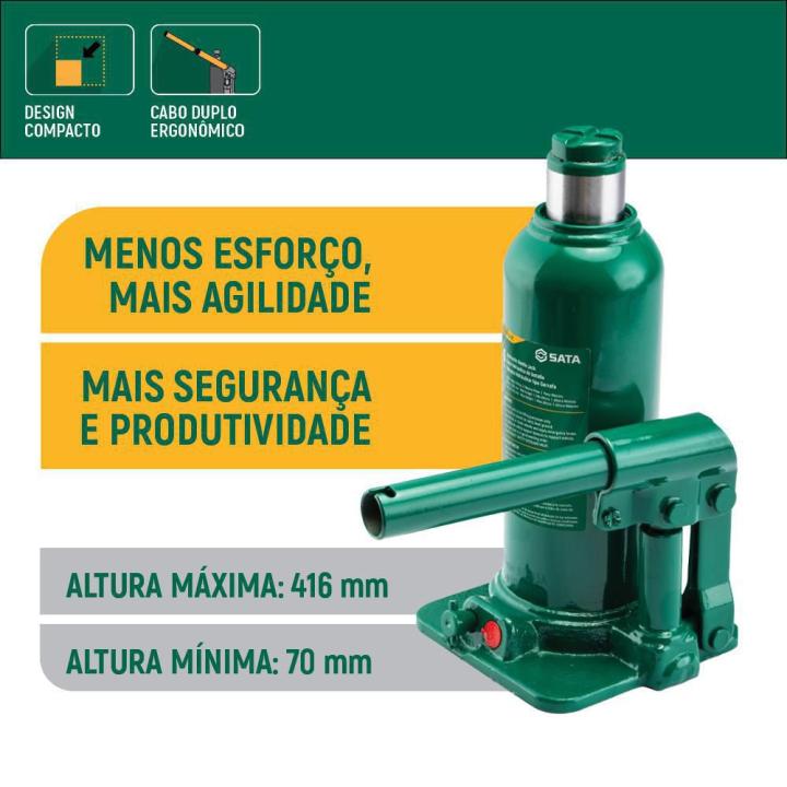 Macaco Hidráulico Garrafa 6Ton - ST97803ASC - SATA Brasil